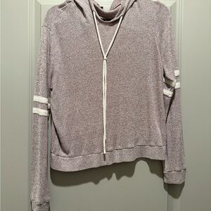 One Clothing Heathered Maroon Cropped Sweatshirt with Hood